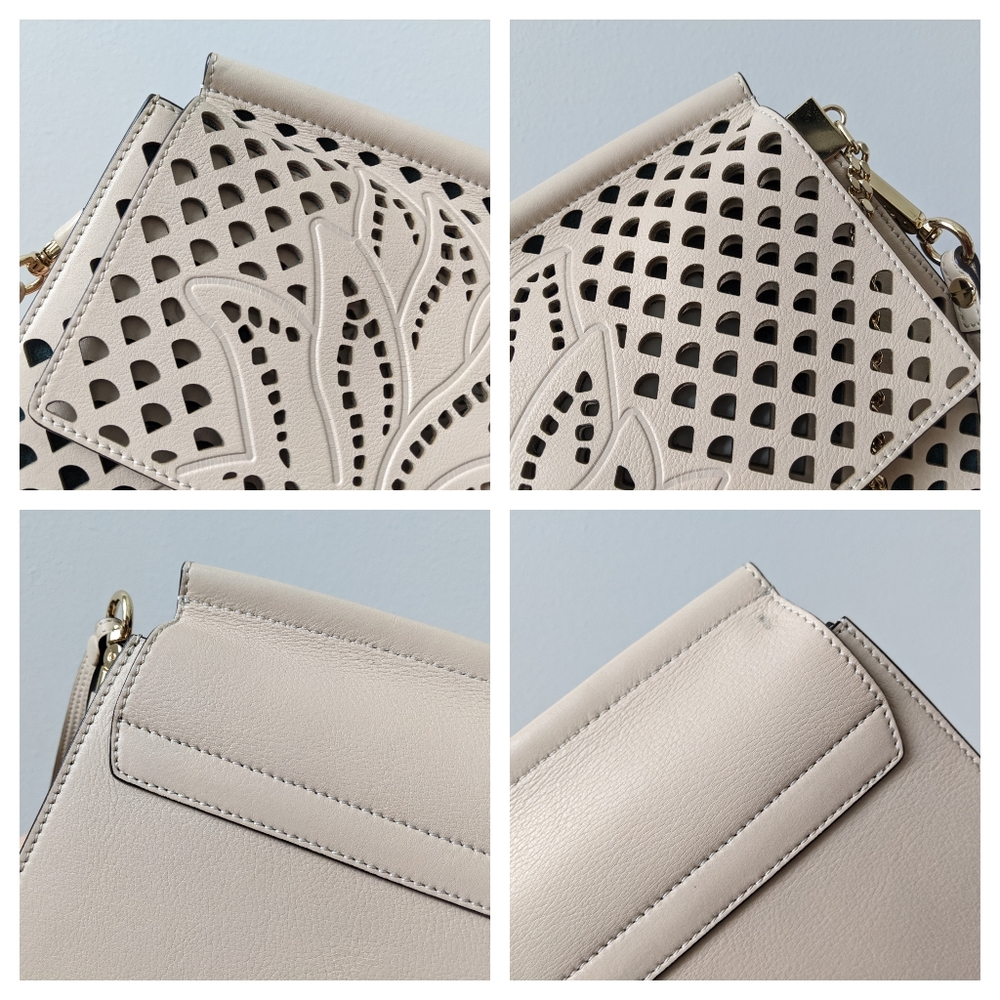 Chloe Calfskin Pineapple Perforated Faye Shoulder Bag - Picture 11 of 11